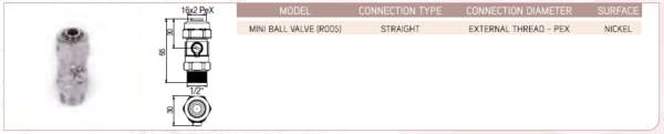 Mini Ball Valve (R005) - Straight