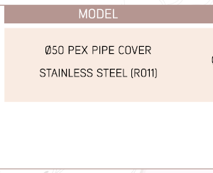 050 Pex Pipe Cover Stainless Steel (R011)