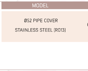 052 Pipe Cover Stainless Steel (R013)