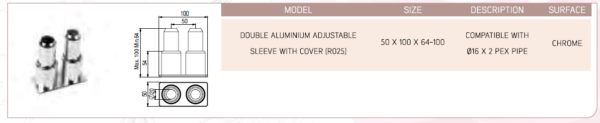 Double Aluminum Adjustable Sleeve With Cover (R025)